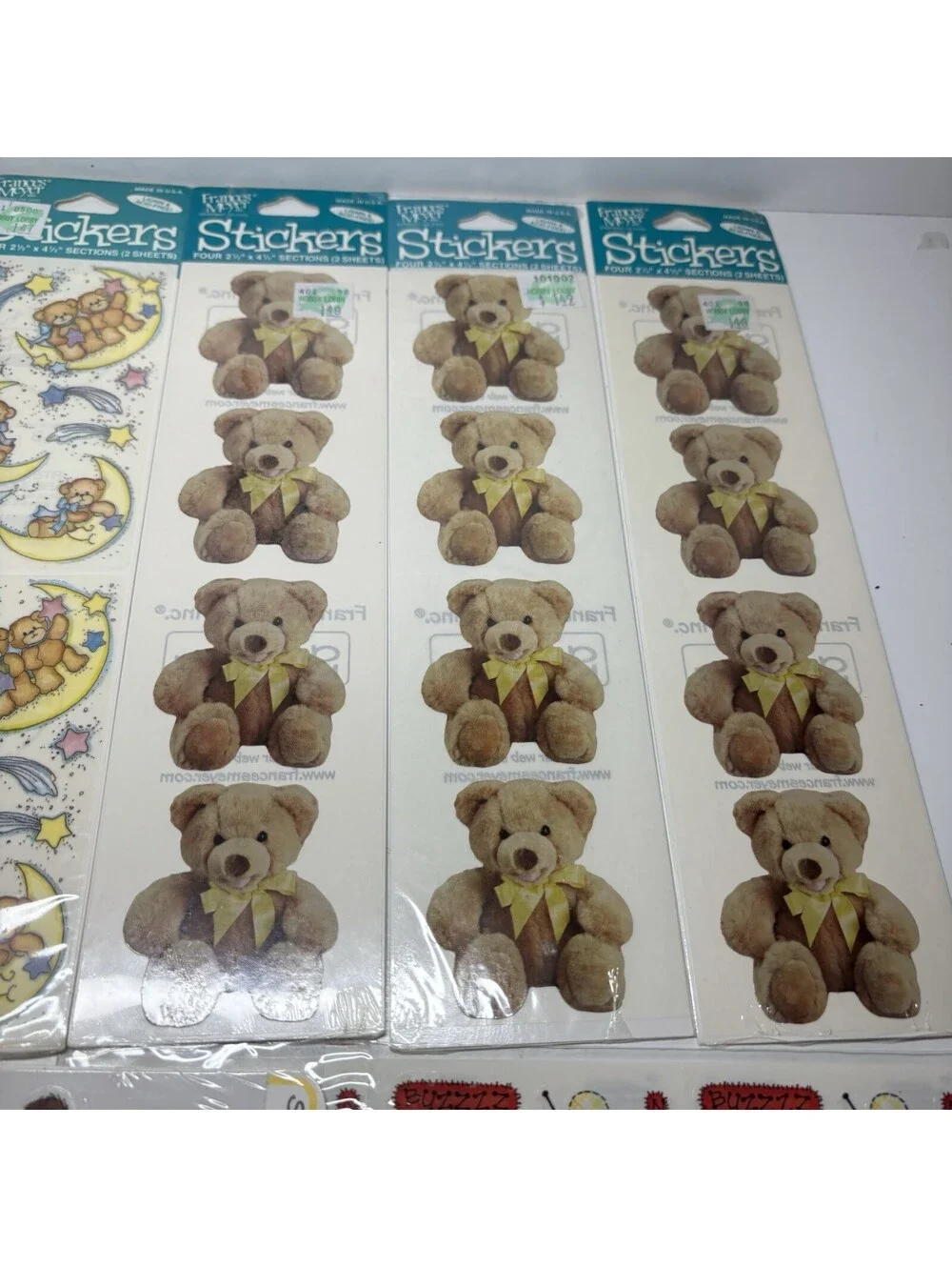 Vintage Sticker Sheets Lot Frances Meyer Suzy's Zoo Sandylion Teddy Bear 1990s